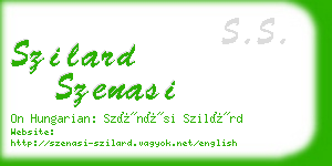 szilard szenasi business card